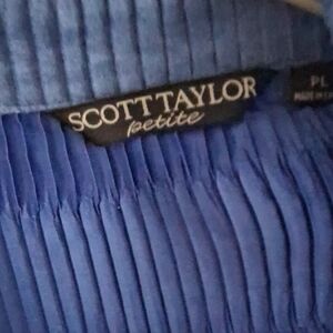 Scott Taylor Petite Blue Pleated Skirt